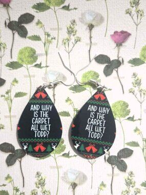 Christmas Vacation: Why is the Carpet Wet Teardrop Hypoallergenic Earrings